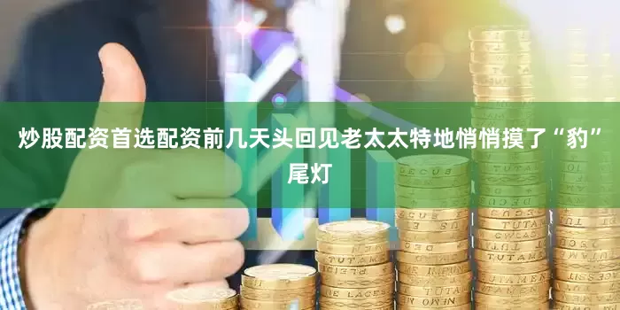 炒股配资首选配资前几天头回见老太太特地悄悄摸了“豹”尾灯